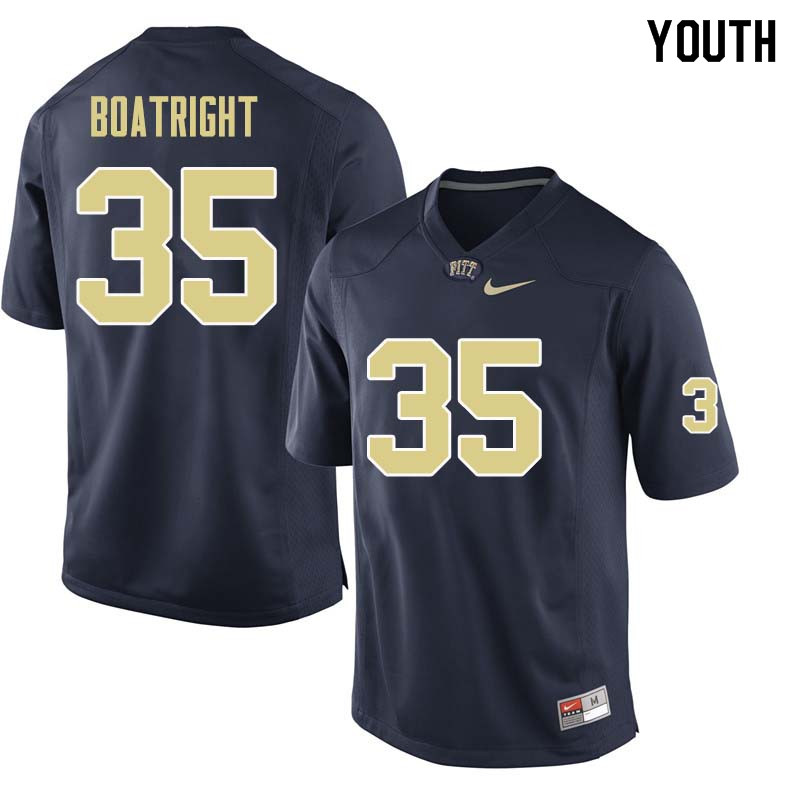 Youth #35 Rob Boatright Pittsburgh Panthers College Football Jerseys Sale-Navy